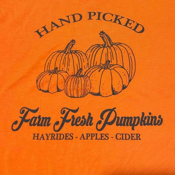 NEW Women's Sz Sm "Hand Picked Farm Fresh Pumpkins" Adiva Thanksgiving Shirt - Picture 4 of 8